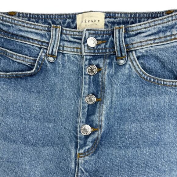SEZANE Pantalon Droit Justin Straight Leg Jean Size 24 Blue - Picture 6 of 12